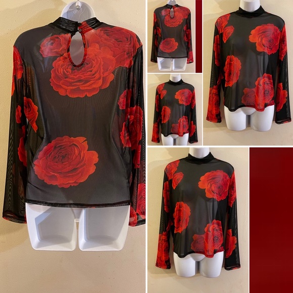 Sheer Floral Top - Picture 3 of 6